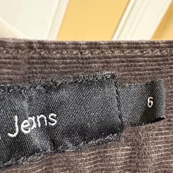 Calvin Klein Jeans Dark Brown Straight Leg Pants Corduroy - Picture 3 of 4